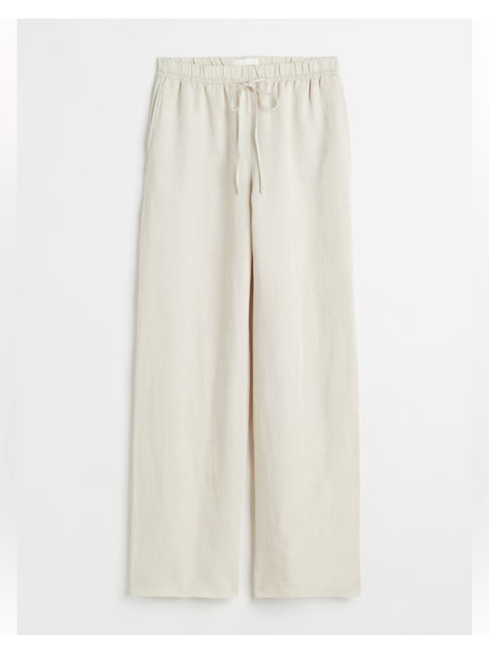 Wide-Leg linen blend pants